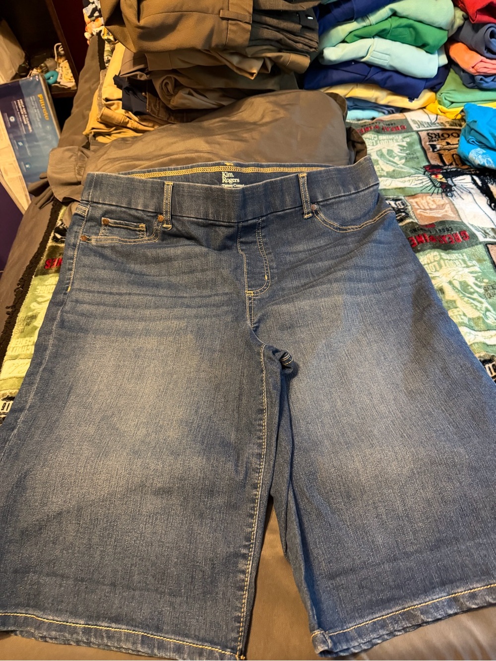 Kim Rogers Blue Ankle-Length/Cropped Denim Shorts